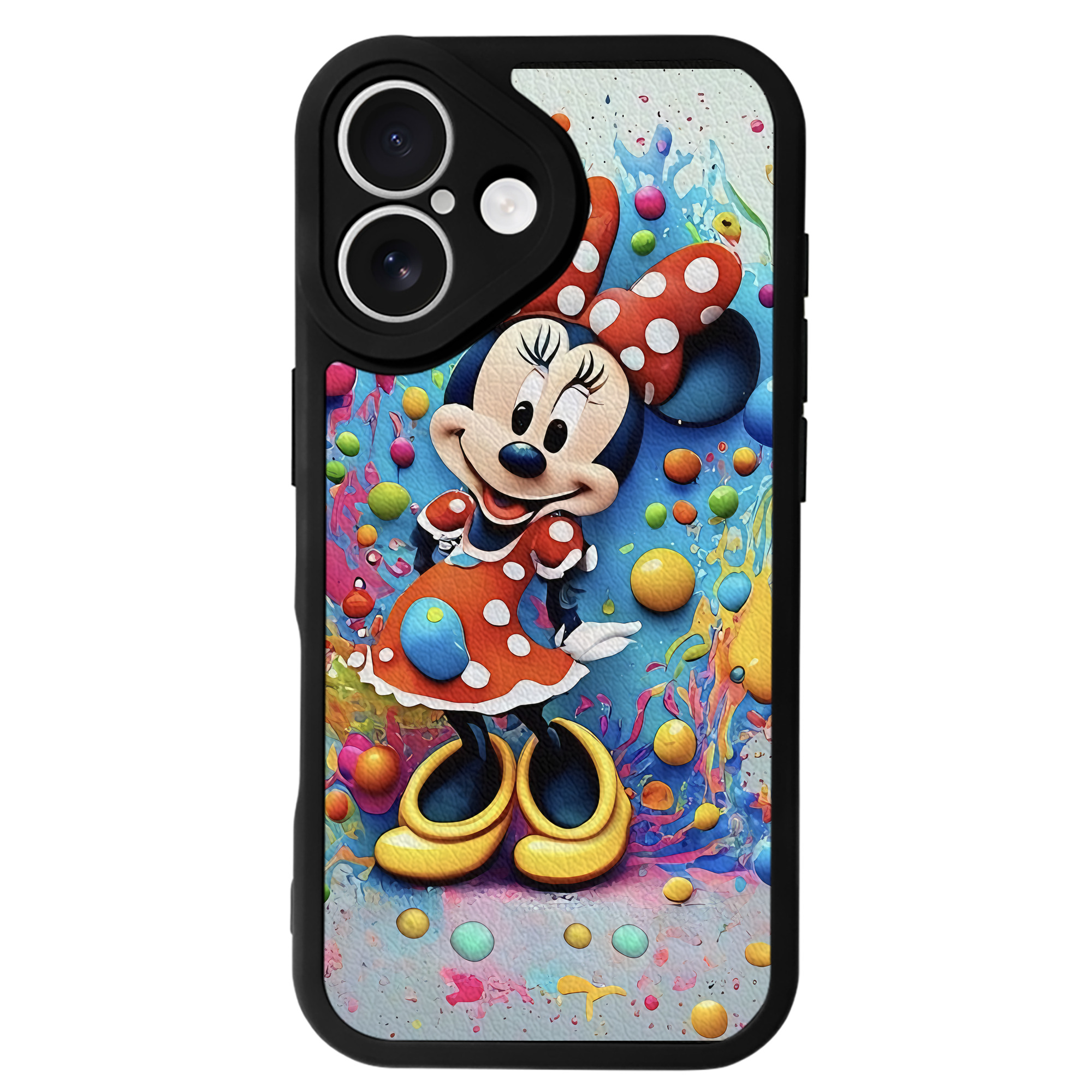 （画像用） ミッキーマウス Mickey Mouse 【iPhone 16シリーズ対応】シリコンスマホケース（レザー調） 材質：シリコン